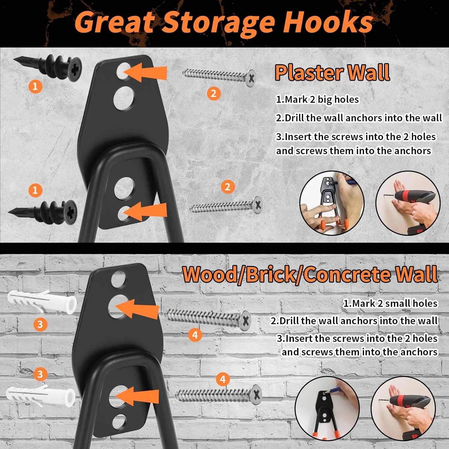 All-in-One Steel Garage Storage Hooks Bundle, Practical Tool Organizer Gadgets Ideal for Men