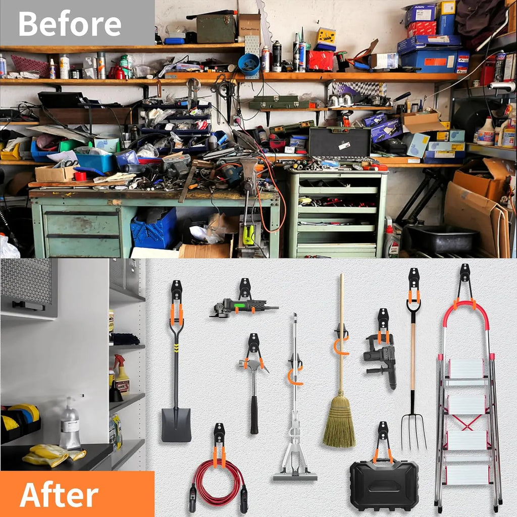 All-in-One Steel Garage Storage Hooks Bundle, Practical Tool Organizer Gadgets Ideal for Men