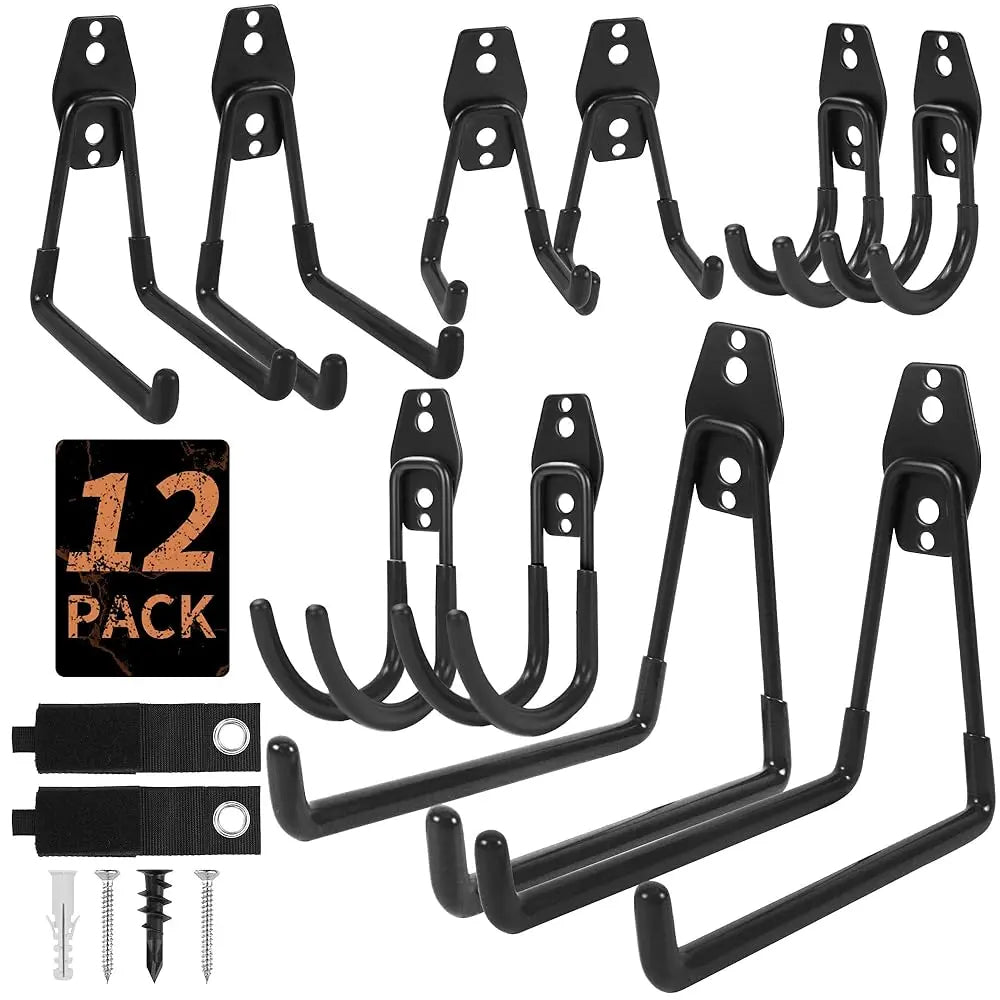All-in-One Steel Garage Storage Hooks Bundle, Practical Tool Organizer Gadgets Ideal for Men