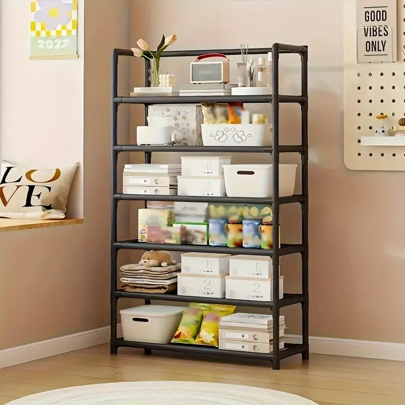 Multi-Tier Heavy Metal Storage Rack, Space-Saving Shelving Unit for Kitchen, Garage & Home Decoration