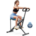 2-in-1 Squat Rowing Machine with LCD Monitor, 350LBS Adjustable Resistance Leg Glute Home Gym Equipment