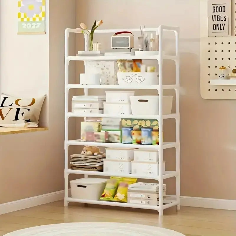 Multi-Tier Heavy Metal Storage Rack, Space-Saving Shelving Unit for Kitchen, Garage & Home Decoration