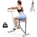 2-in-1 Squat Rowing Machine with LCD Monitor, 350LBS Adjustable Resistance Leg Glute Home Gym Equipment