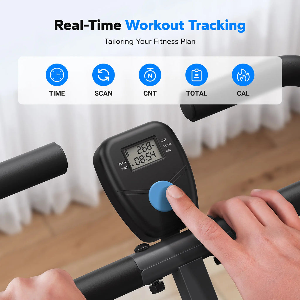 2-in-1 Squat Rowing Machine with LCD Monitor, 350LBS Adjustable Resistance Leg Glute Home Gym Equipment